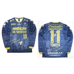 画像: 【完全予約販売：2026年3月下旬発売〜お届け商品】 【ジュニア〜BIGサイズ対応商品】 2026バージョン.見木友哉ｘGRANDE.F.Pコラボ.TOMOYA・NO.11昇華転写サポートプラシャツ.長袖　ネイビーｘゴールド