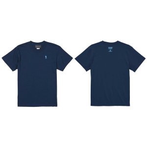 画像: 【完全予約販売：2026年4月中旬〜下旬発売〜お届け商品】 【ジュニア〜BIGサイズ対応商品】 サガン鳥栖.豊田歩ｘGRANDE.F.Pコラボ.AYUMU.シルエット.刺繍.サポートコットン半袖Tシャツ 　ネイビーｘアクアブルー