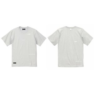 画像: 【BIGサイズ対応商品】 ■GRANDE.F.P スキャッタードロゴプリント半袖Tシャツ　フロストブルー（スカイグレー）ｘホワイト