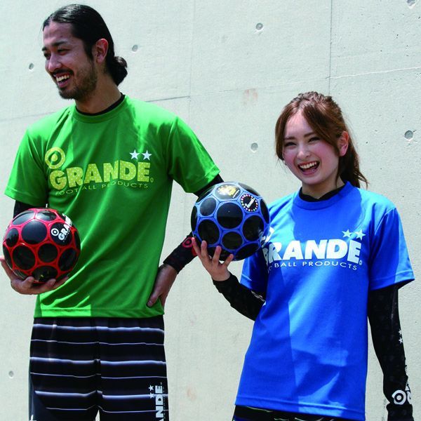 画像: GRANDE COLORFUL DOT PROTO TYPE DRY MESH T-SHIRTS BLUE/WHITE