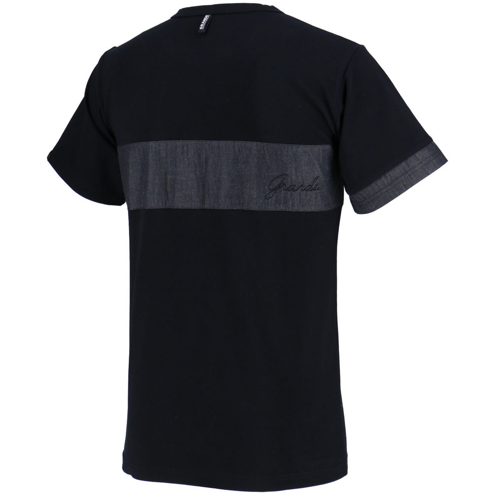 画像: CHAMBRAY PANEL POCKET-T BLACK/GRAY