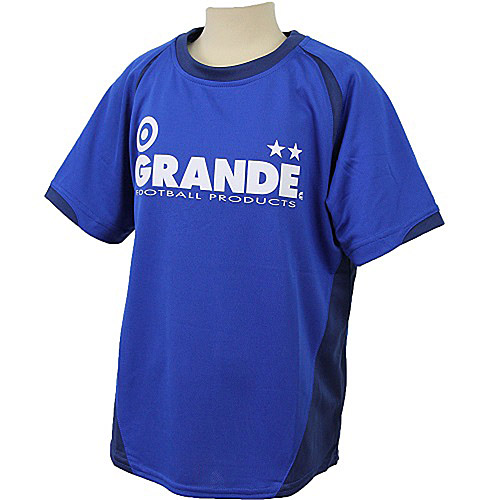 画像1: 【ジュニアサイズ】GRANDE クロスカット ベーシックプラクティスシャツ ブルー/ネイビー