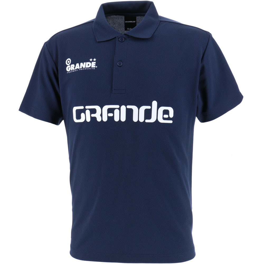 画像1: 【ジュニアサイズ対応】GRANDE.F.P　ベーシック．ムーブメント.ポロシャツ　ネイビーｘホワイト