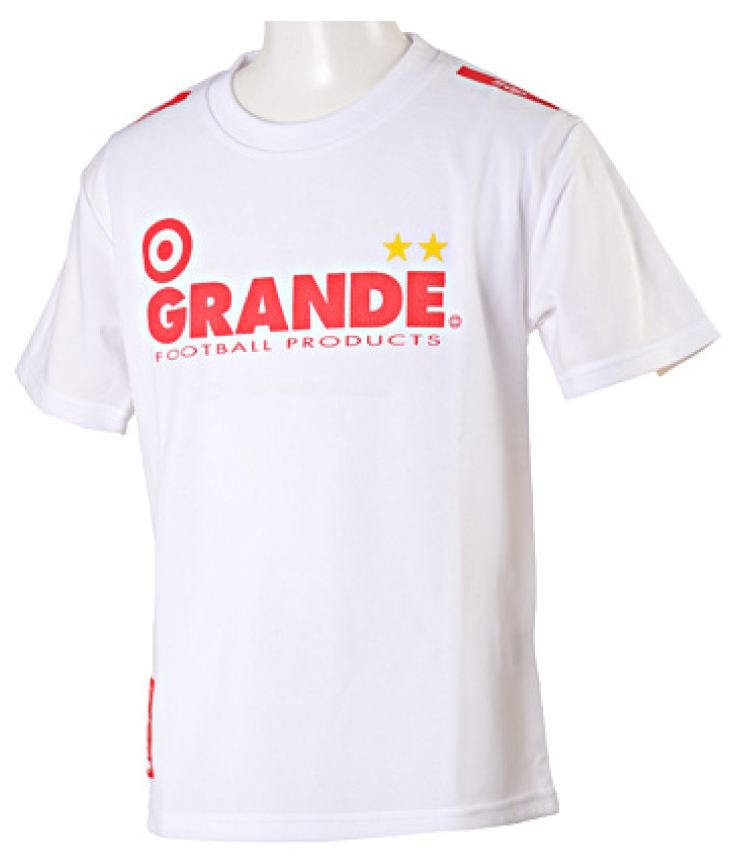 画像1: GRANDE PROTO TYPE DRY MESH KIDS T-SHIRTS ホワイト×レッド