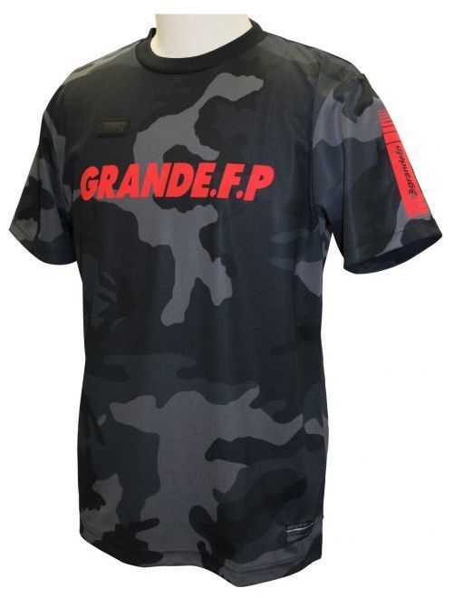 画像1: GRANDE.F.P カモ.トレーニングメッシュシャツ ブラック×レッド