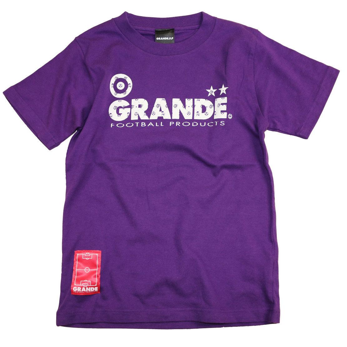 画像1: GRANDE.F.P　モノグラム柄プリント.コットンTシャツ.キッズサイズ　パープルｘホワイト