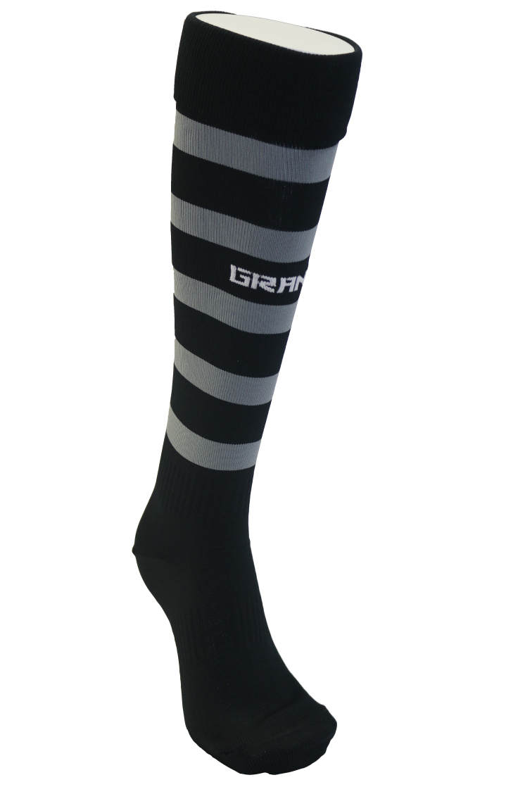 画像2: GRANDE.F.P BORDER FOOTBALL SOCKS ブラックｘダークグレー