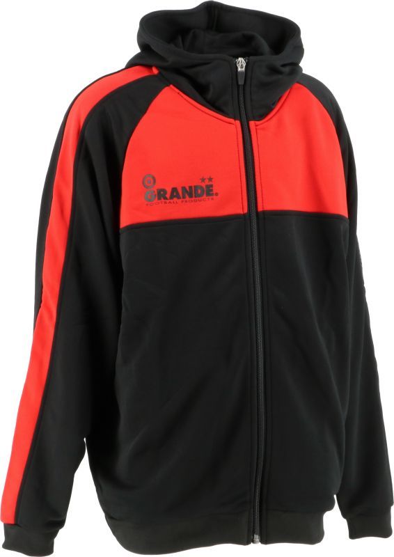 画像2: GRANDE.F.P.GRANDE.F.P 2トーン.ハイパー.フーデット.パイルジャージジャケット　ブラックｘレッド