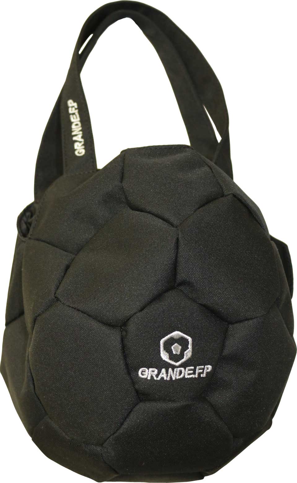 画像1: GRANDE.F.Pサッカーボール型トートバッグ　ブラックｘシルバー（銀：刺繍）