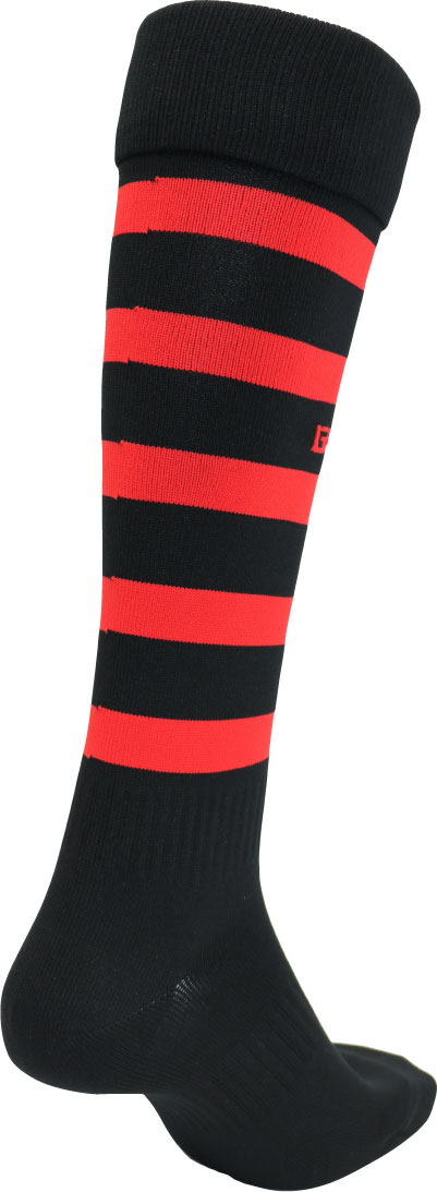 画像3: GRANDE.F.P BORDER FOOTBALL SOCKS ブラックｘレッド