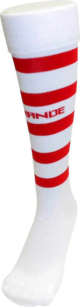 画像1: GRANDE.F.P BORDER FOOTBALL SOCKS ホワイトｘレッド