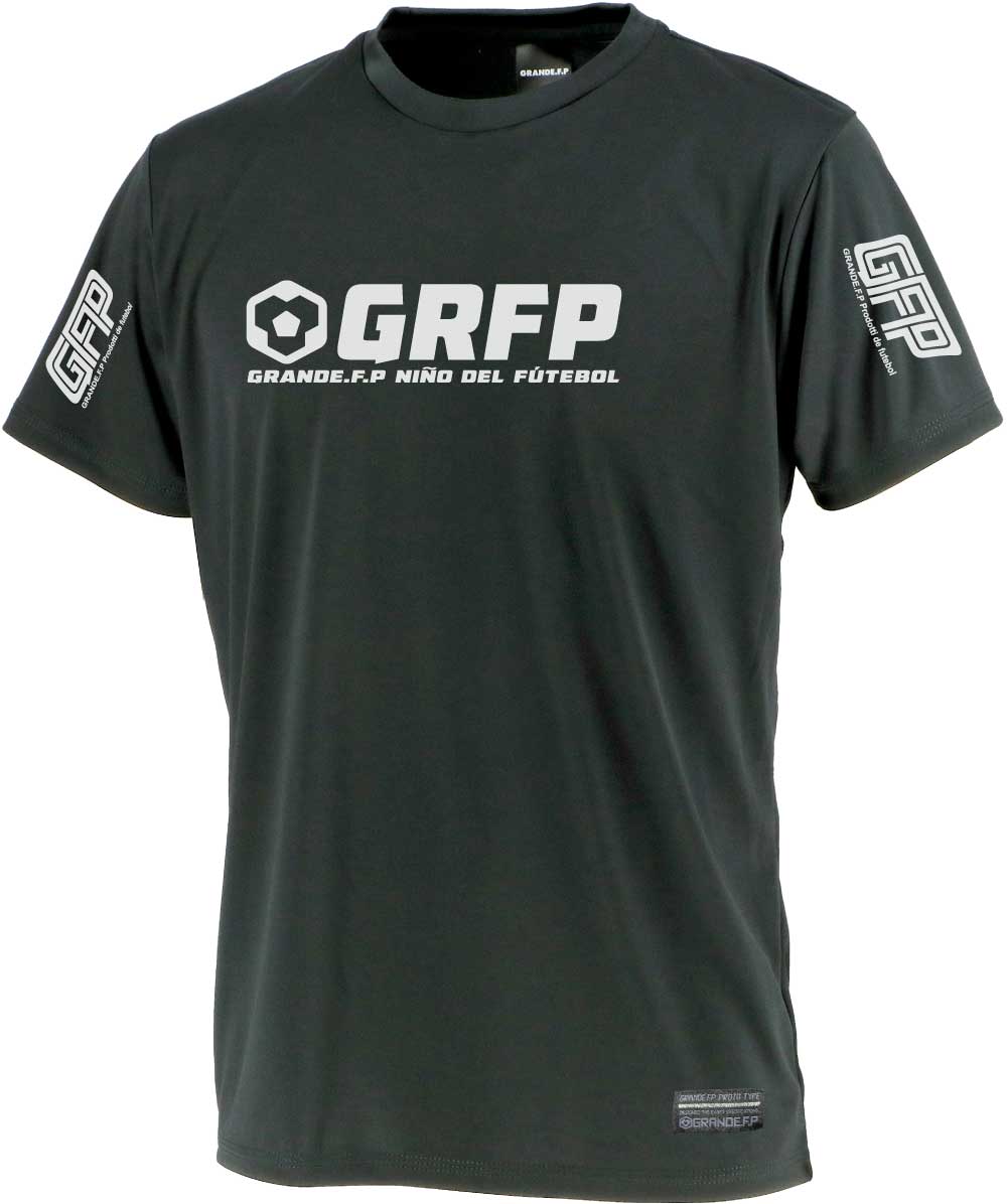 画像1: 【BIGサイズ対応】GRFP.ドライストレッチプラクティスシャツ　.ブラックｘホワイト