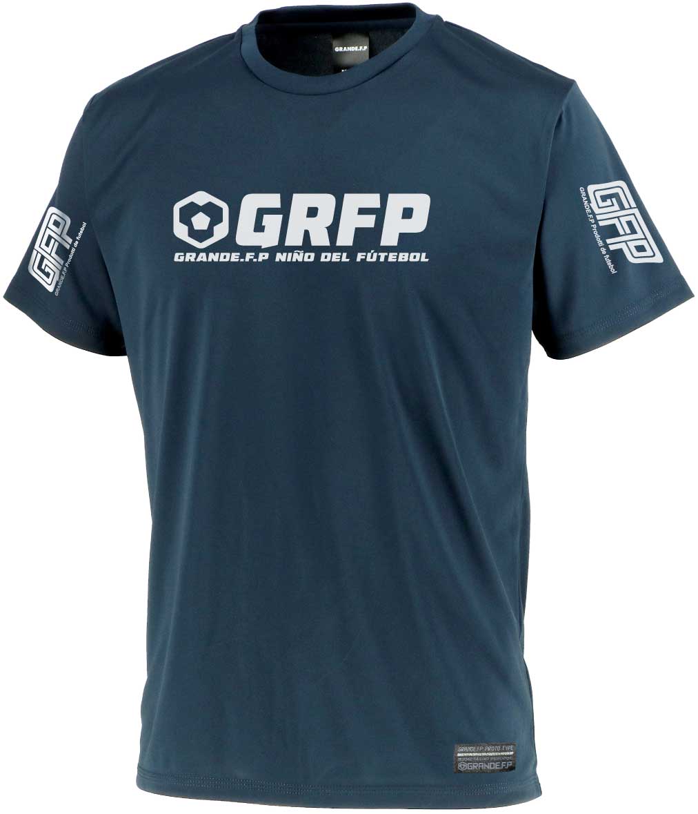 画像1: 【BIGサイズ対応】GRFP.ドライストレッチプラクティスシャツ　ネイビーｘホワイト
