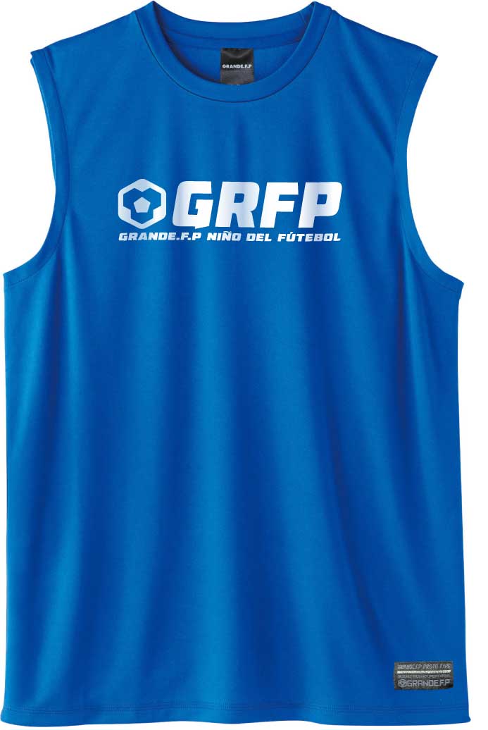 画像1: 【BIGサイズ対応】GRFP.ドライストレッチノースリーブシャツ　ロイヤルブルーｘホワイト