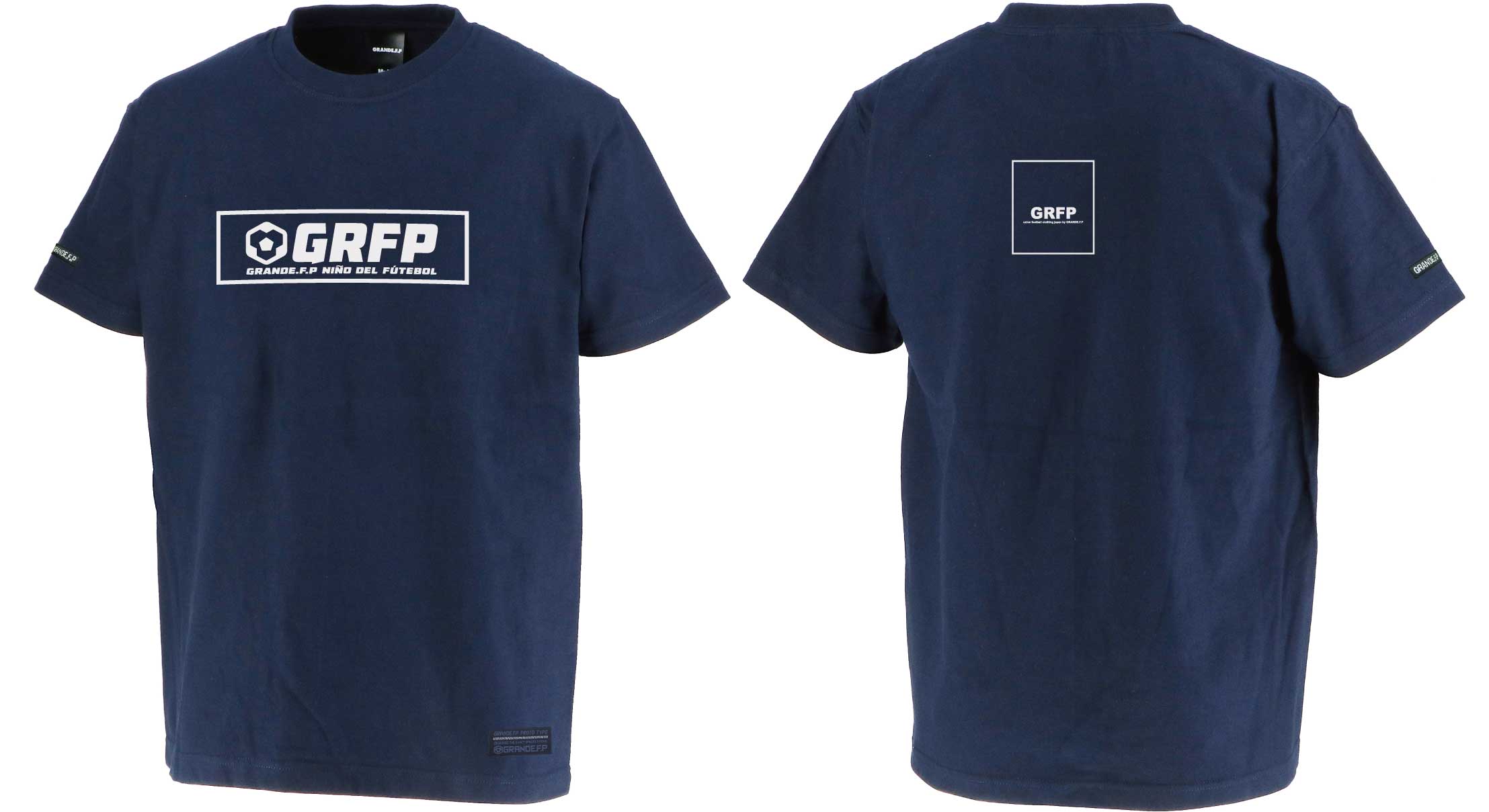 画像1: 【BIGサイズ対応商品】GRFPボックスロゴ.プリントプレミアTシャツ　ネイビーｘホワイト