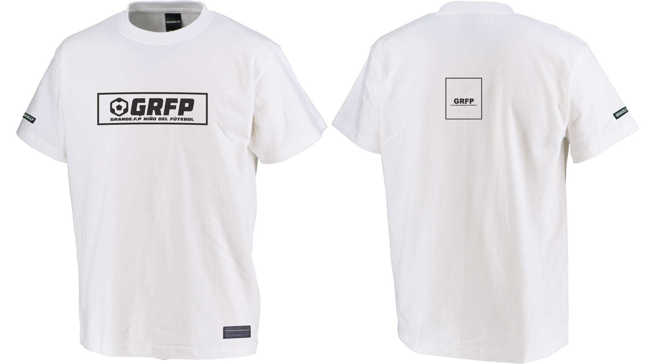 画像1: 【BIGサイズ対応商品】GRFPボックスロゴ.プリントプレミアTシャツ　ホワイトｘブラック