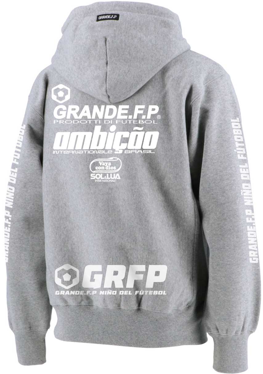 画像2: 【BIGサイズ対応商品】GRANDE.F.P.Trap.ヘヴィーウエイトプルパーカー　ヘザーグレーｘホワイト