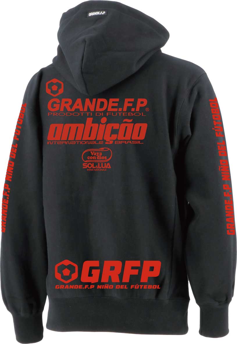 画像2: 【BIGサイズ対応商品】GRANDE.F.P.Trap.ヘヴィーウエイトプルパーカー　ブラックｘレッド