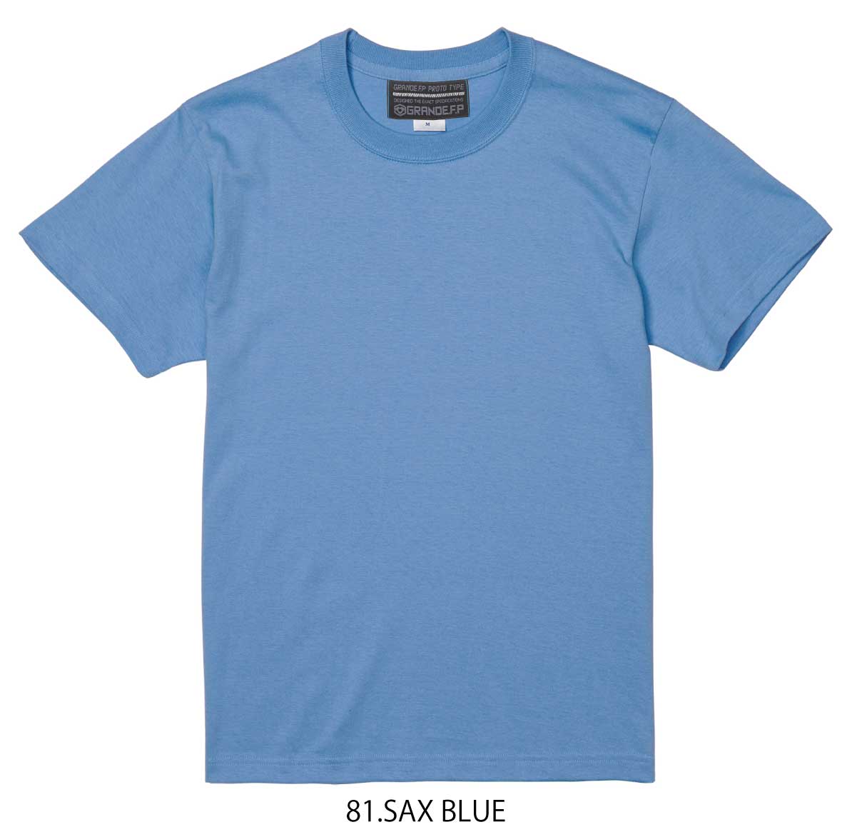 Bigサイズ対応商品 Grande F P 定番ハイクオリティー ベーシックソリッド 無地 カラーtシャツ サックスブルー Grande F P グランデ エフ ピー