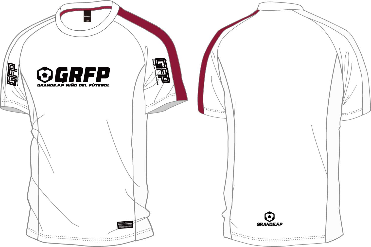 画像1:  GRANDE.F.P.コンビネーション.プラスティクゲームシャツ　ホワイトｘバーガンディ