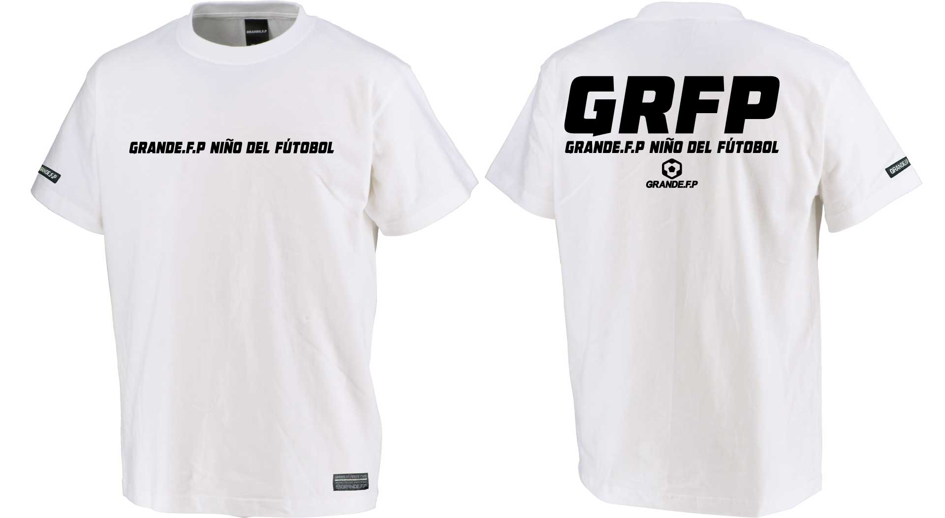 画像1: 【BIGサイズ対応商品】GRFPバックプリント半袖Tシャツ　ホワイトｘブラック