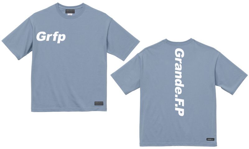 画像1: Grfp.プリント.ルーズフィット半袖Tシャツ　アシッドブルーｘホワイト
