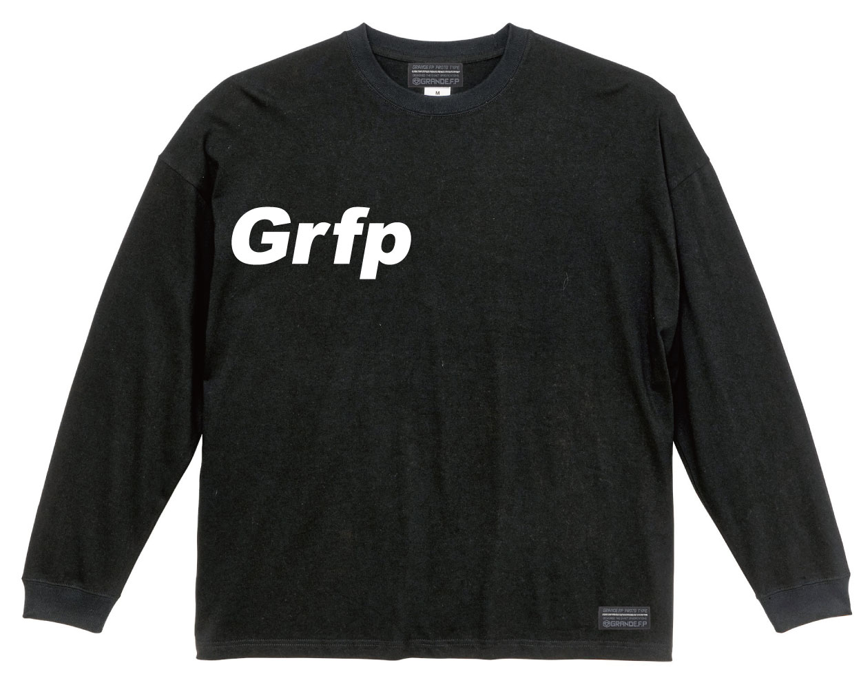 画像2: Grfp.プリント.ルーズフィット長袖Tシャツ　ブラックｘホワイト