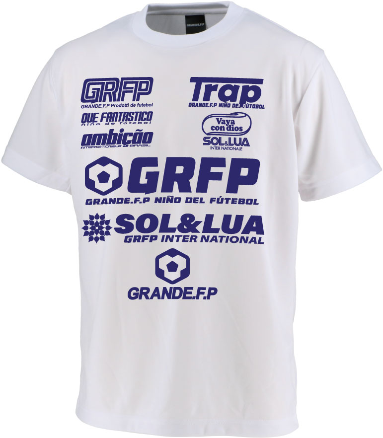 画像2: 【ジュニアサイズ対応】GRANDE.F.P.SOL&LUAドライメッシュTシャツ　ホワイトｘネイビー