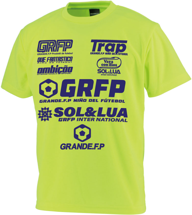 画像2: 【ジュニアサイズ対応】GRANDE.F.P.SOL&LUAドライメッシュTシャツ　蛍光イエローｘネイビー