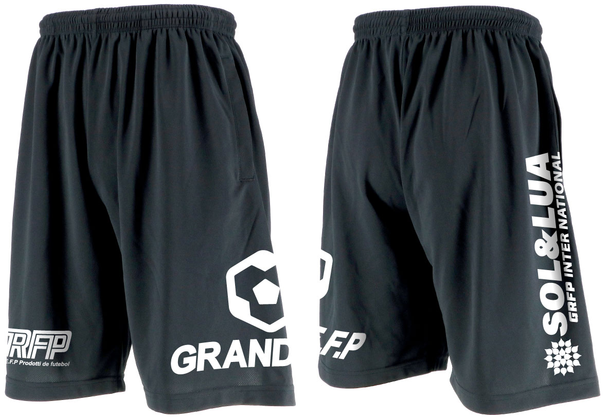 画像1: 【BIGサイズ対応商品】GRANDE.FP.BIG.ヘキサゴンドライメッシュハーフパンツ　ブラックxホワイト