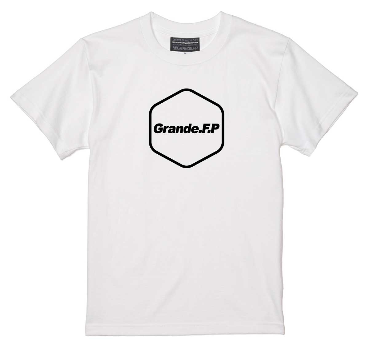 画像2: 【BIGサイズ対応商品】 Grande.F.P.ヘキサゴンプリント半袖Tシャツ　ホワイトｘブラック
