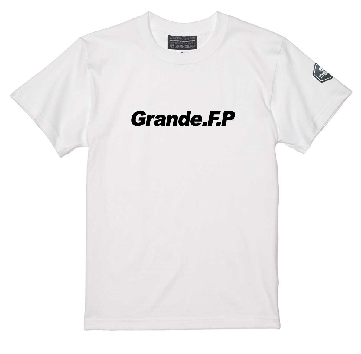画像1: 【BIGサイズ対応商品】 Grande.F.Pスタンダード.ロゴプリント半袖Tシャツ　ホワイトｘブラック