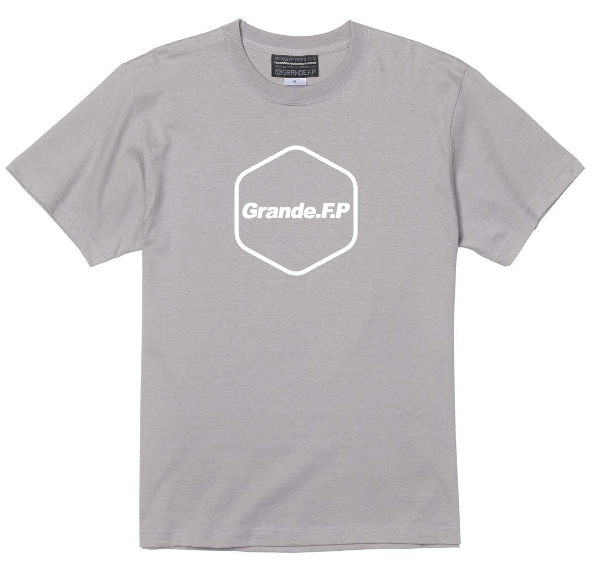 画像2: 【BIGサイズ対応商品】 Grande.F.P.ヘキサゴンプリント半袖Tシャツ　ライトグレーｘホワイト