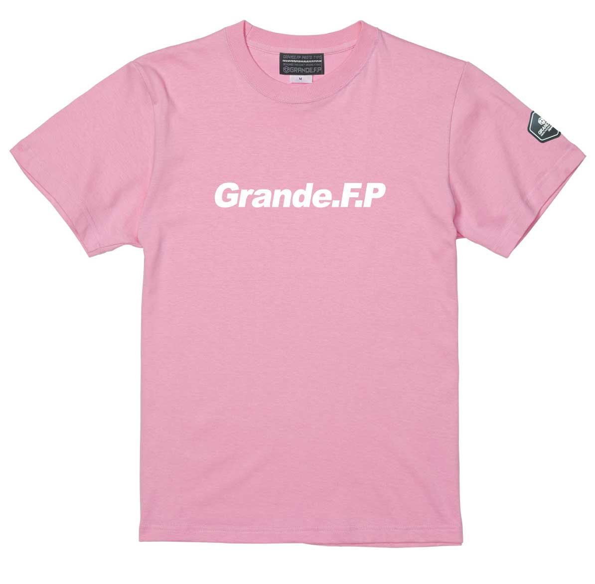 画像1: 【BIGサイズ対応商品】 Grande.F.Pスタンダード.ロゴプリント半袖Tシャツ　ピンクｘホワイト