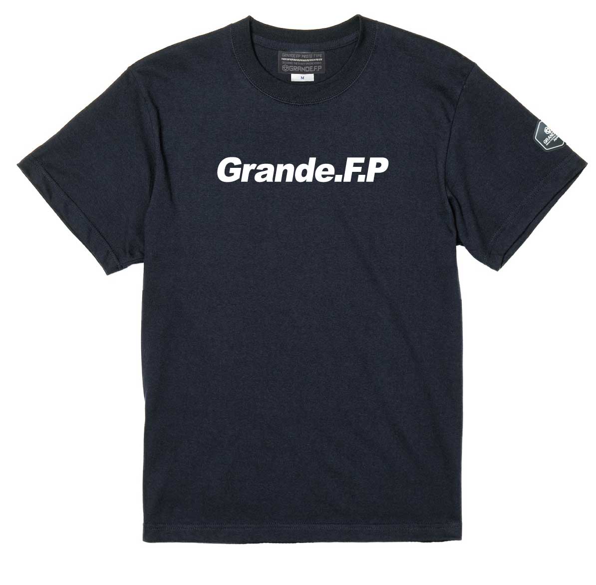 画像1: 【BIGサイズ対応商品】 Grande.F.Pスタンダード.ロゴプリント半袖Tシャツ　ブラックｘホワイト
