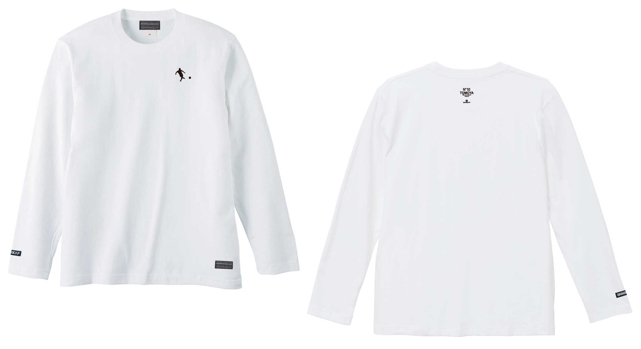 画像1: 【BIGサイズ対応商品】 見木友哉ｘGRANDE.F.Pコラボ.TOMOYA.シルエット刺繍長袖Tシャツ　ホワイト