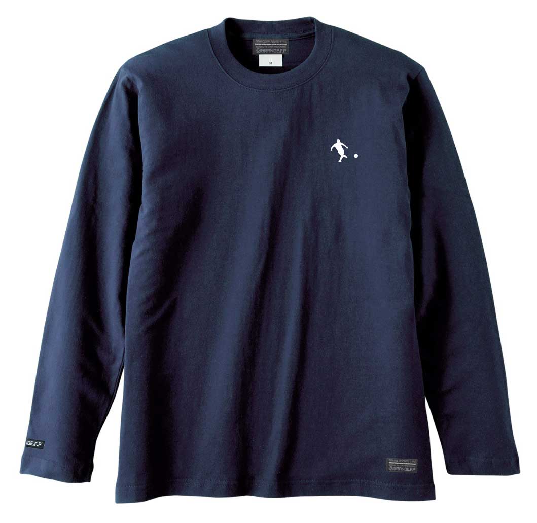 画像2: 【BIGサイズ対応商品】 見木友哉ｘGRANDE.F.Pコラボ.TOMOYA.シルエット刺繍長袖Tシャツ　ネイビー