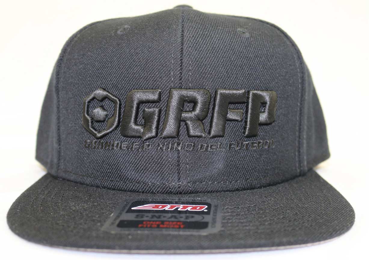 画像3: GRFP.3D刺繍フラットバイザーキャップ　ブラックｘブラック