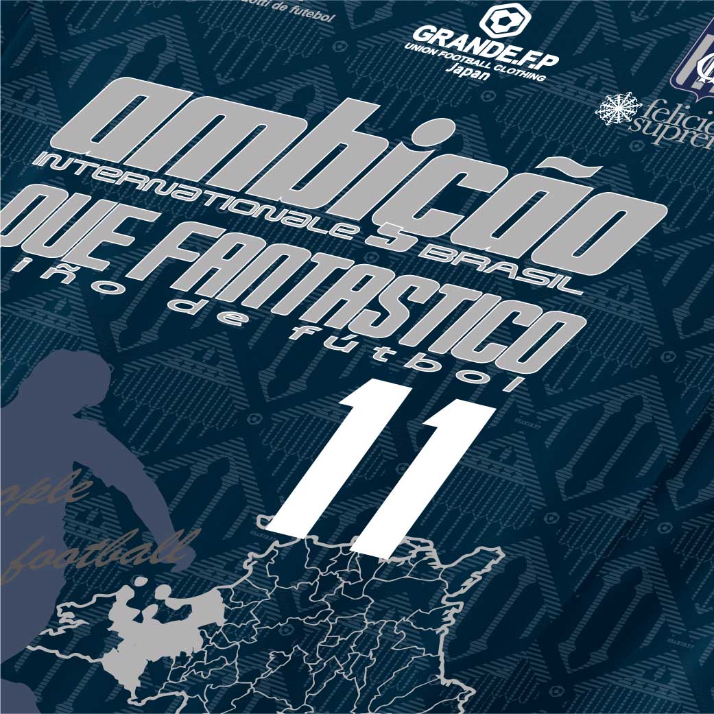 画像8: 【完全予約販売】【ジュニア〜BIGサイズ対応商品】 見木友哉ｘGRANDE.F.Pコラボ.TOMOYA・NO.11.昇華転写サポートプラシャツ.長袖　ネイビー