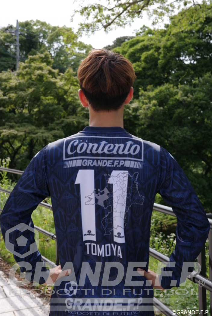 画像6: 【完全予約販売】【ジュニア〜BIGサイズ対応商品】 見木友哉ｘGRANDE.F.Pコラボ.TOMOYA・NO.11.昇華転写サポートプラシャツ.長袖　ネイビー