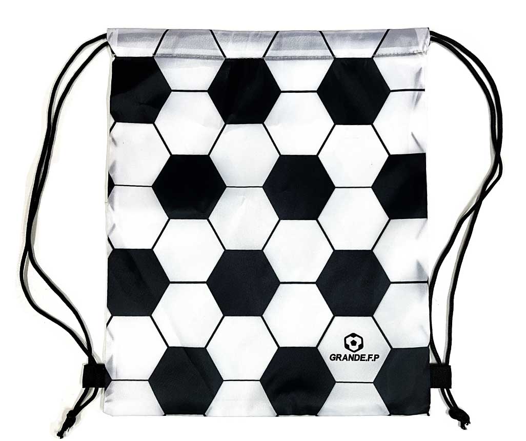 画像1: GRANDE.F.P.サッカーボール柄ランドリーBAG　ホワイトｘブラック
