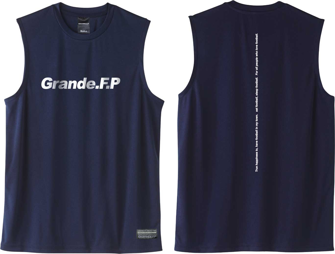 画像1: 【BIGサイズ対応】Grande.F.P.ストレッチノースリーブシャツ　ネイビーｘホワイト
