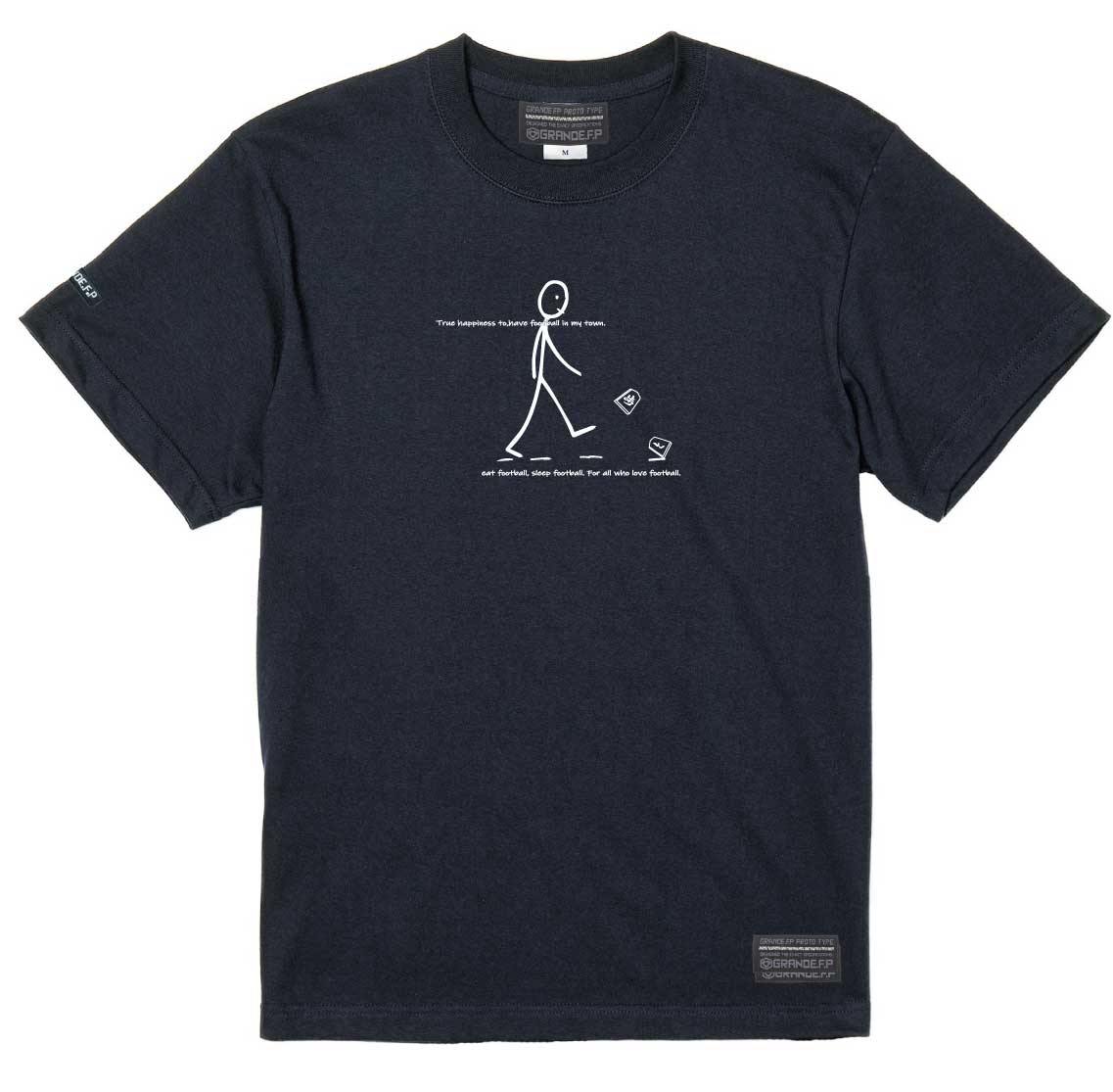 画像1: 【完全予約販売】【ジュニア〜BIGサイズ対応商品】ｘ豊田歩コラボ.「歩棒人間くん」イラスト.サポートコットン半袖Tシャツ　ブラック