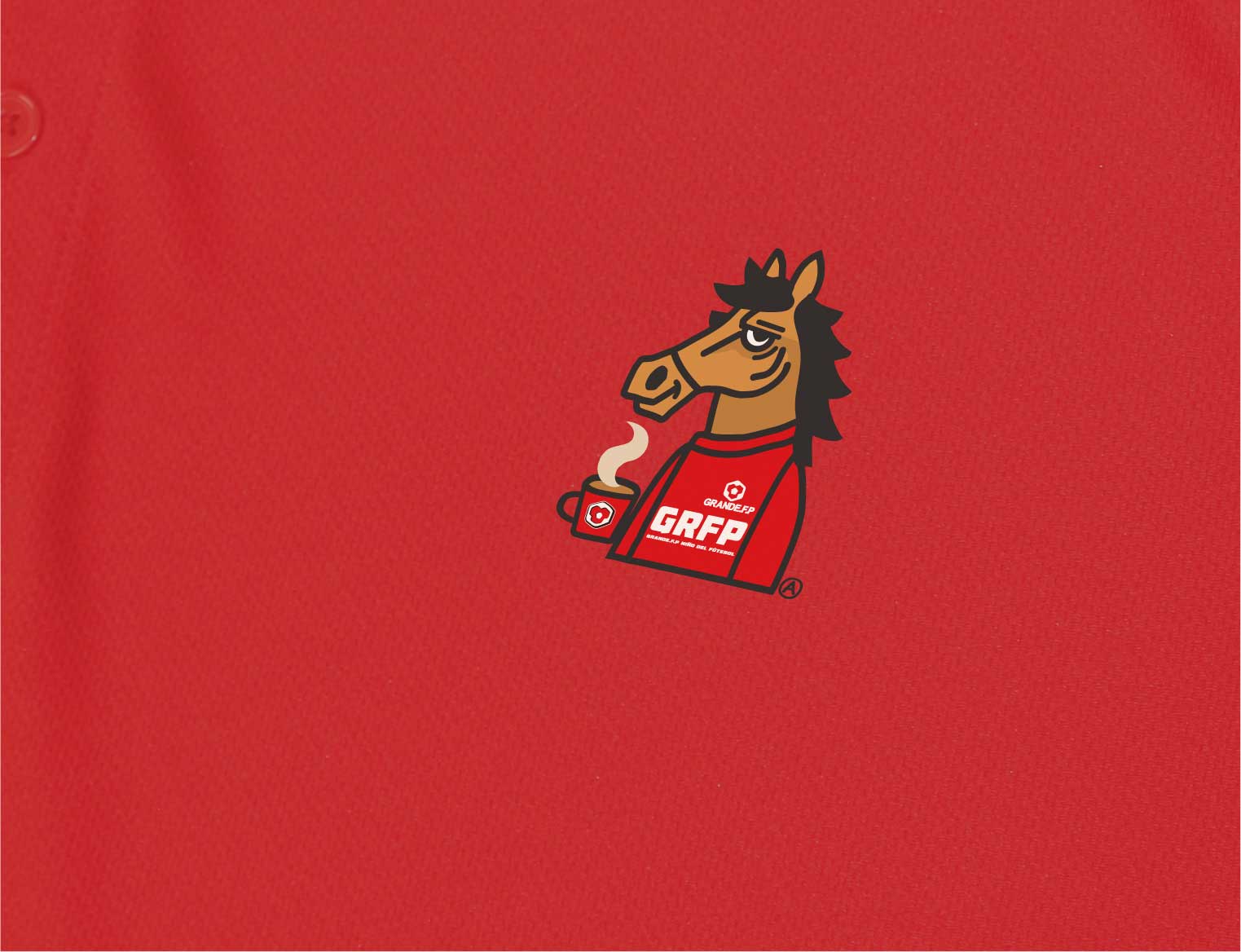 画像3: 【完全予約販売】【ジュニア〜BIGサイズ対応商品】ｘ豊田歩コラボ.「コーヒーブレイク暴れ馬くん」サポートドライメッシュ半袖ポロシャツ　レッド