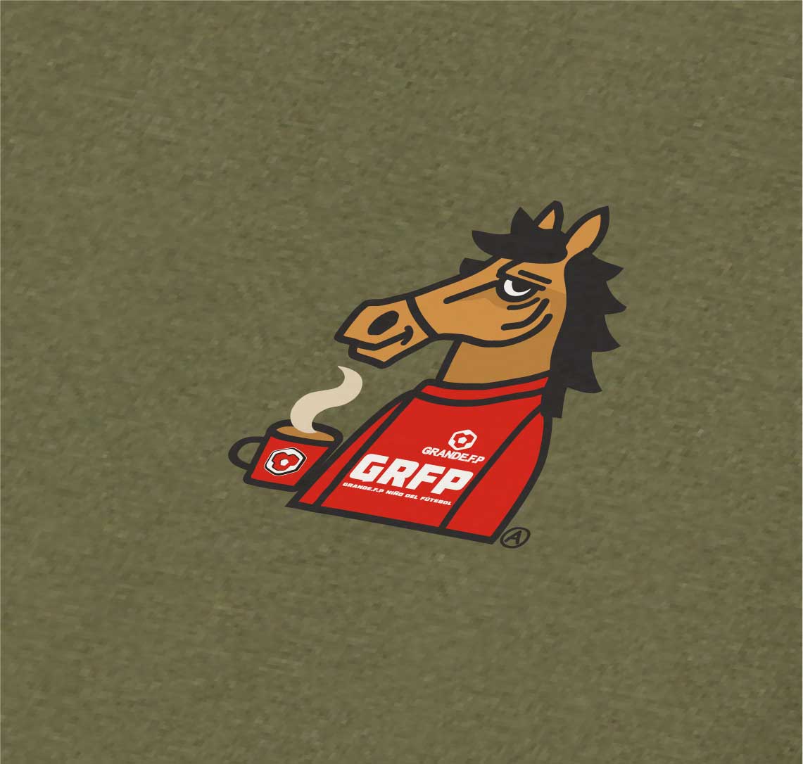 画像3: 【完全予約販売】【ジュニア〜BIGサイズ対応商品】ｘ豊田歩コラボ.「コーヒーブレイク暴れ馬くん」サポートコットン半袖Tシャツ　オリーブ