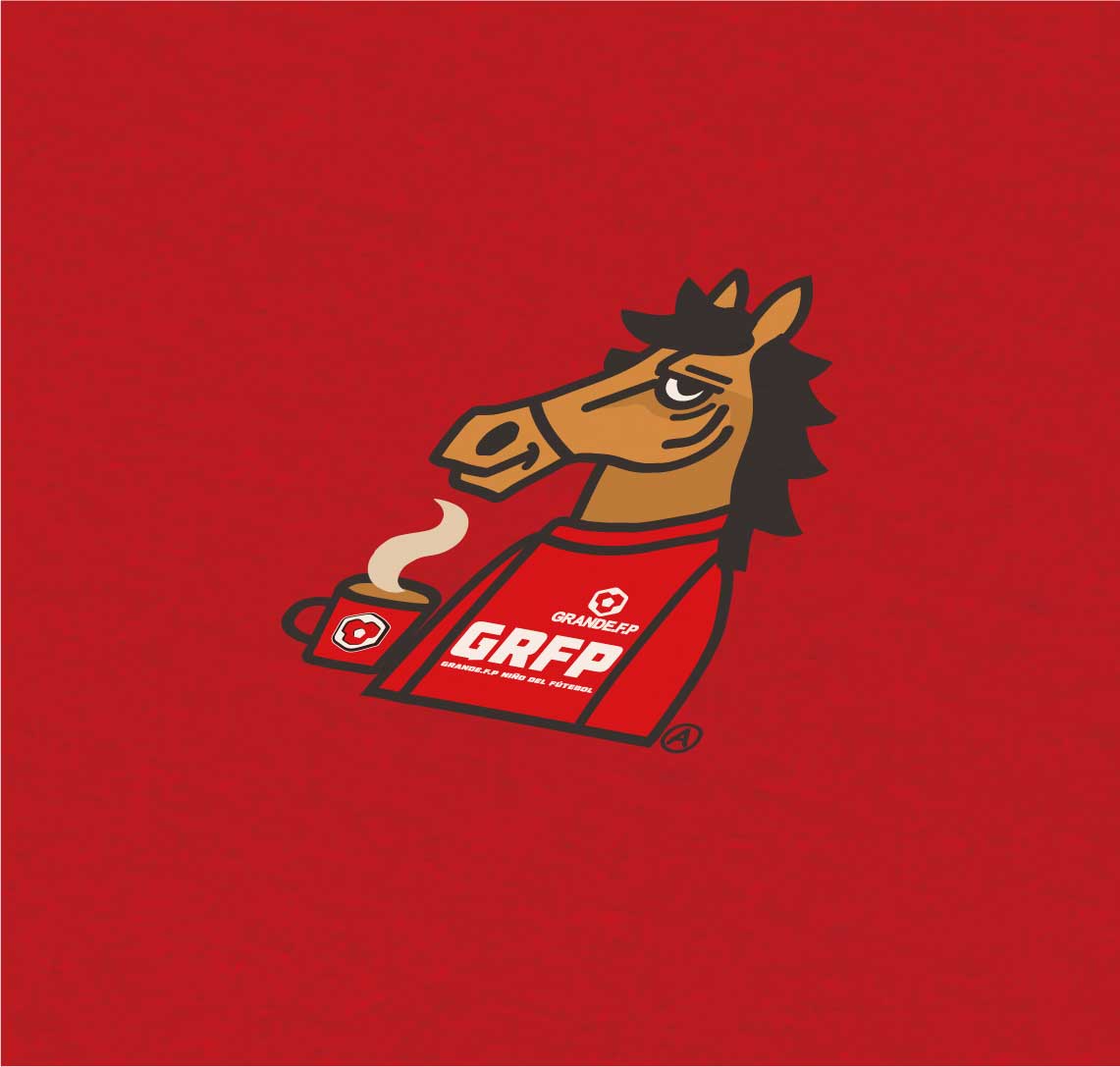 画像3: 【完全予約販売】 【ジュニア〜BIGサイズ対応商品】ｘ豊田歩コラボ.「コーヒーブレイク暴れ馬くん」サポートコットン半袖Tシャツ　レッド