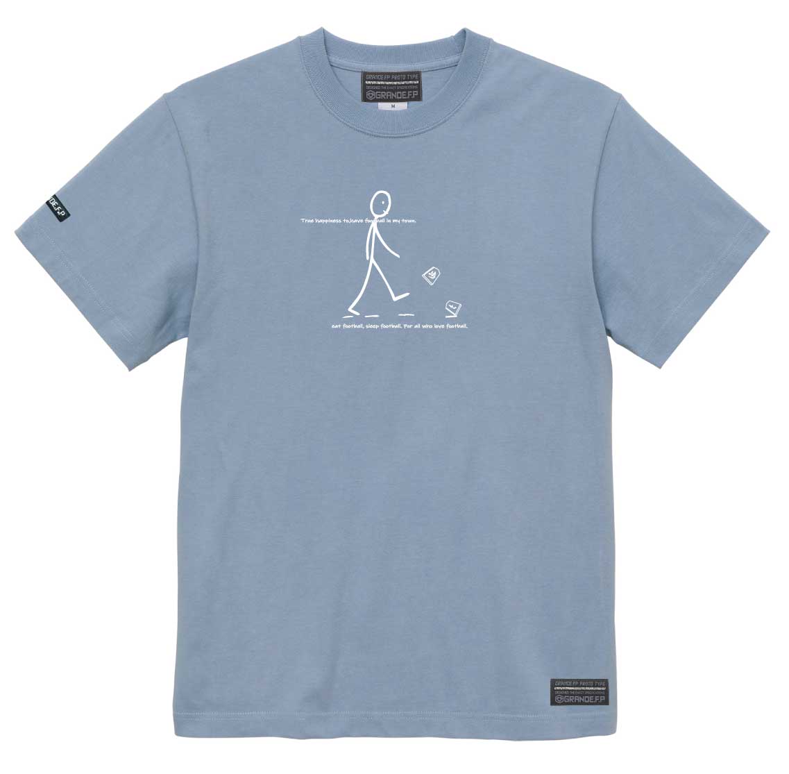 画像1: 【完全予約販売】 【ジュニア〜BIGサイズ対応商品】ｘ豊田歩コラボ.「歩棒人間くん」イラスト.サポートコットン半袖Tシャツ　アシッドブルー