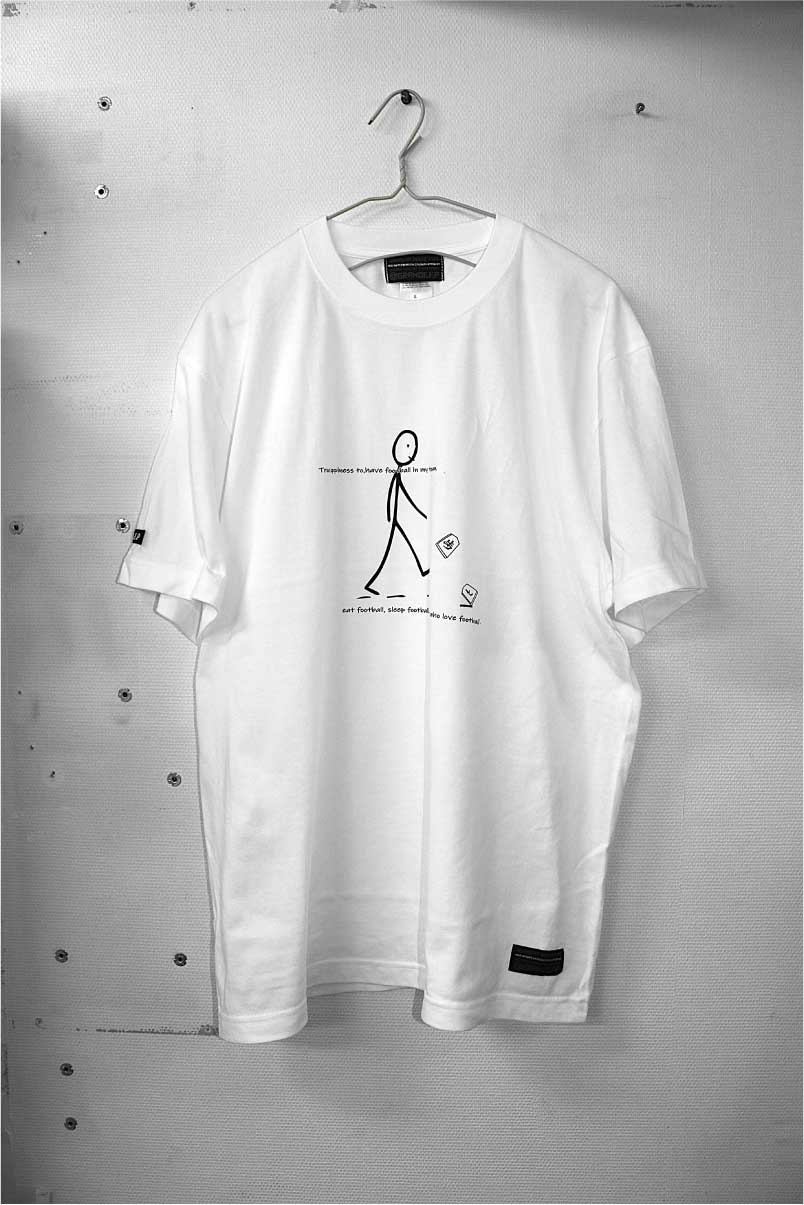 画像1: 【完全予約販売】 【ジュニア〜BIGサイズ対応商品】ｘ豊田歩コラボ.「歩棒人間くん」イラスト.サポートコットン半袖Tシャツ　ホワイト