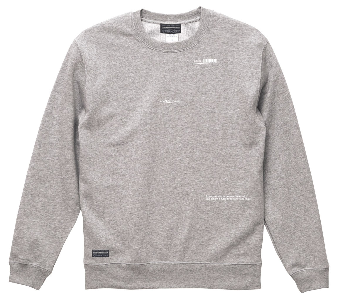 画像1: GRANDE.F.P スキャッタードロゴプリントスウェットクルー.トレーナー　ヘザーグレー