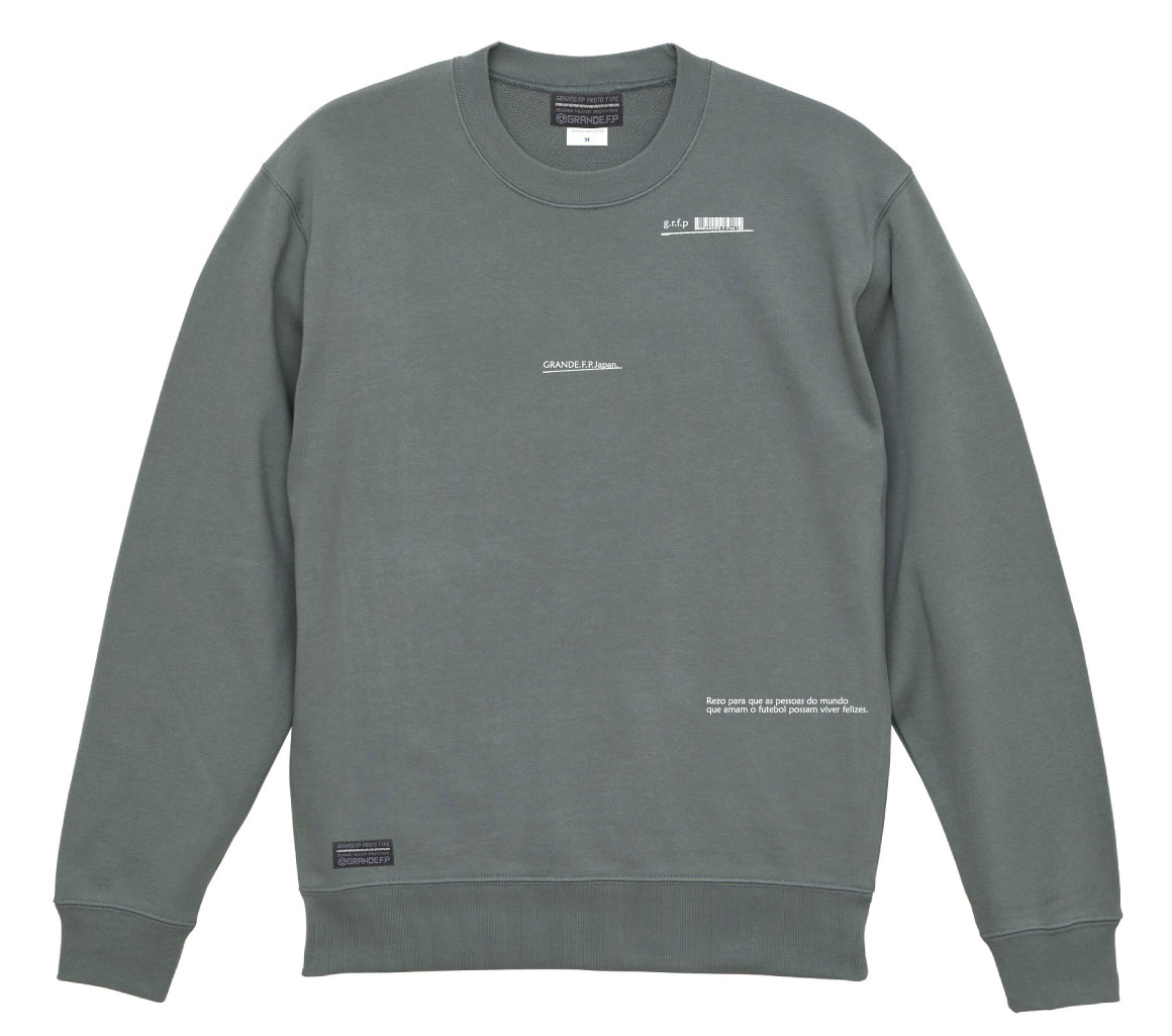 画像1: GRANDE.F.P スキャッタードロゴプリントスウェットクルー.トレーナー　ストーングリーン